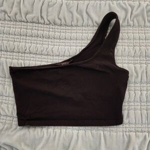 Shein One Shoulder Black Bralette/Tank Size Small
